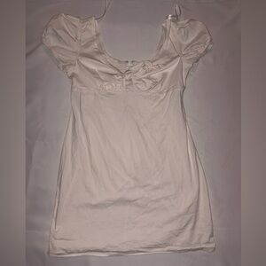 White Short Sleeve Dress